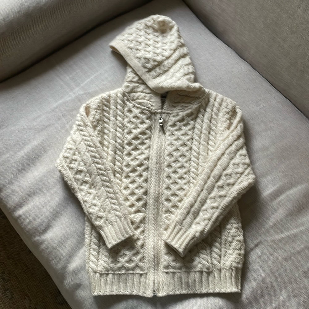 Aran Crafts boys hooded zip cardigan
